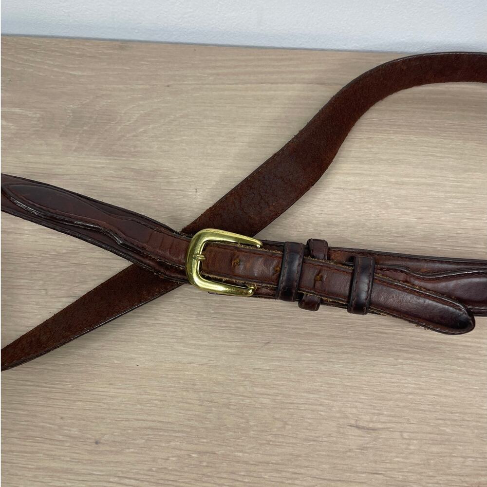 Cabela's Brown Genuine Leather Ranger Belt Double Loop 44